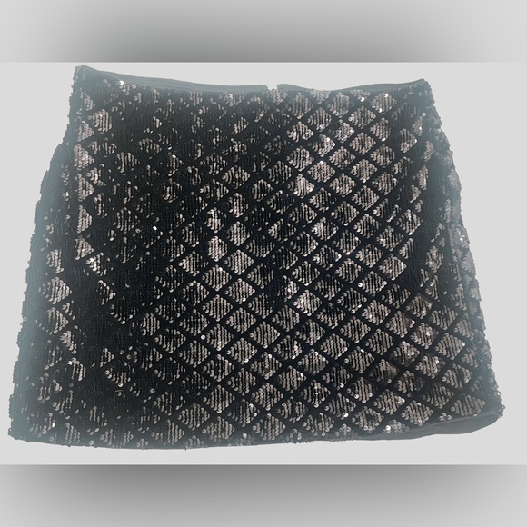 Crystal Doll Dresses & Skirts - Crystal Doll Black Sequin Velour Stretch Mini Skirt Holiday NYE Club Y2K Size 13